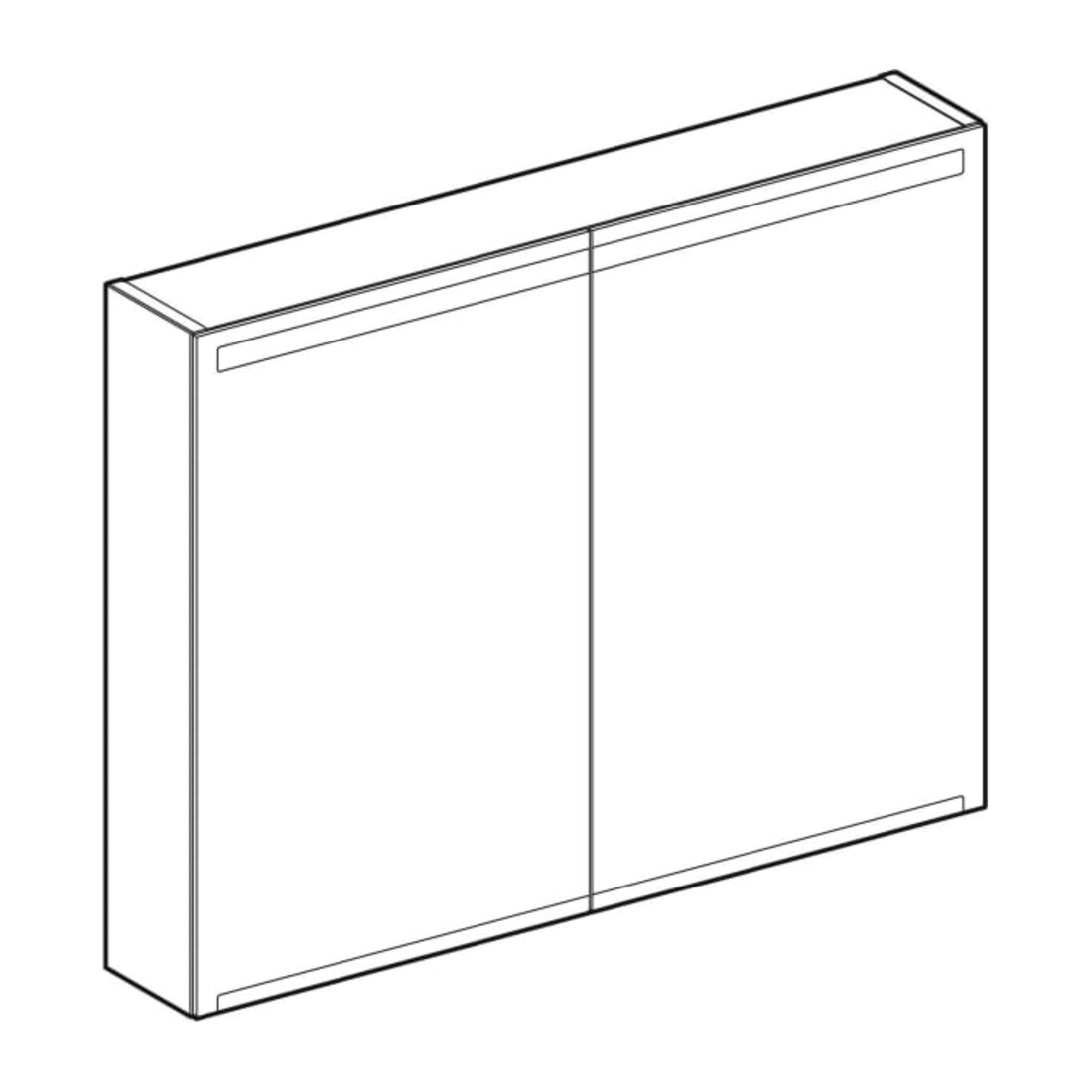 Geberit Armoire miroir Option 90x70x15mm, avec éclairage, 2 portes