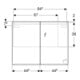 Geberit Armoire miroir Option 90x70x15mm, avec éclairage, 2 portes