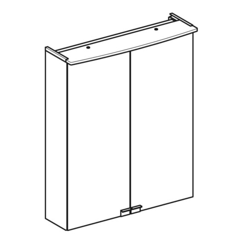 Geberit Armoire miroir Option Basic 55x67,5x14cm, avec éclairage, 2 portes, blanc