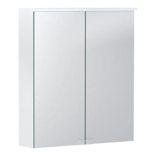 Geberit Armoire miroir Option Basic 60x67,5x14 cm, avec éclairage, 2 portes, blanc