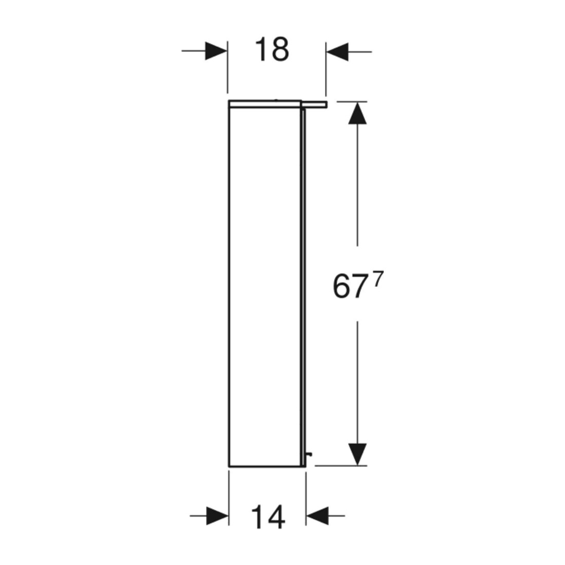 Geberit Armoire miroir Option Basic 60x67,5x14 cm, avec éclairage, 2 portes, blanc