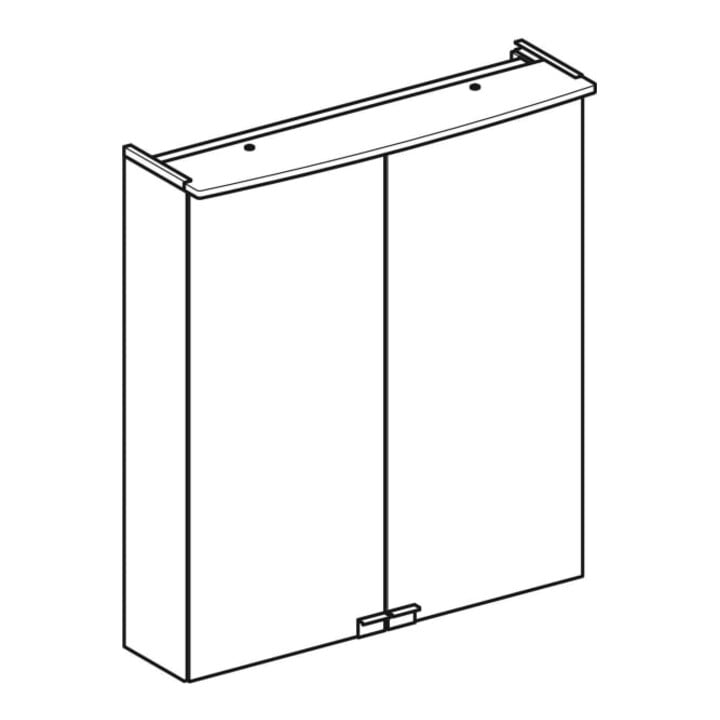 Geberit Armoire miroir Option Basic 60x67,5x14 cm, avec éclairage, 2 portes, blanc