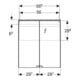 Geberit Armoire miroir Option Basic 60x67,5x14 cm, avec éclairage, 2 portes, blanc-5
