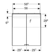 Geberit Armoire miroir Option Basic 60x67,5x14 cm, avec éclairage, 2 portes, blanc-5