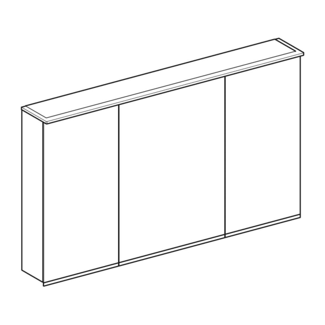 Geberit Armoire miroir Option Plus 120x70x17,2 cm, avec éclairage, 3 portes