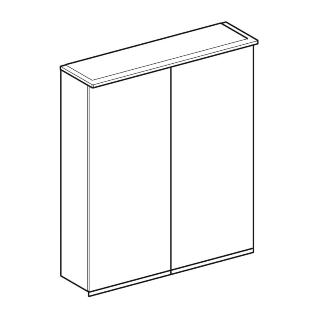 Geberit Armoire miroir Option Plus 60x70x17,2 cm, avec éclairage, 2 portes