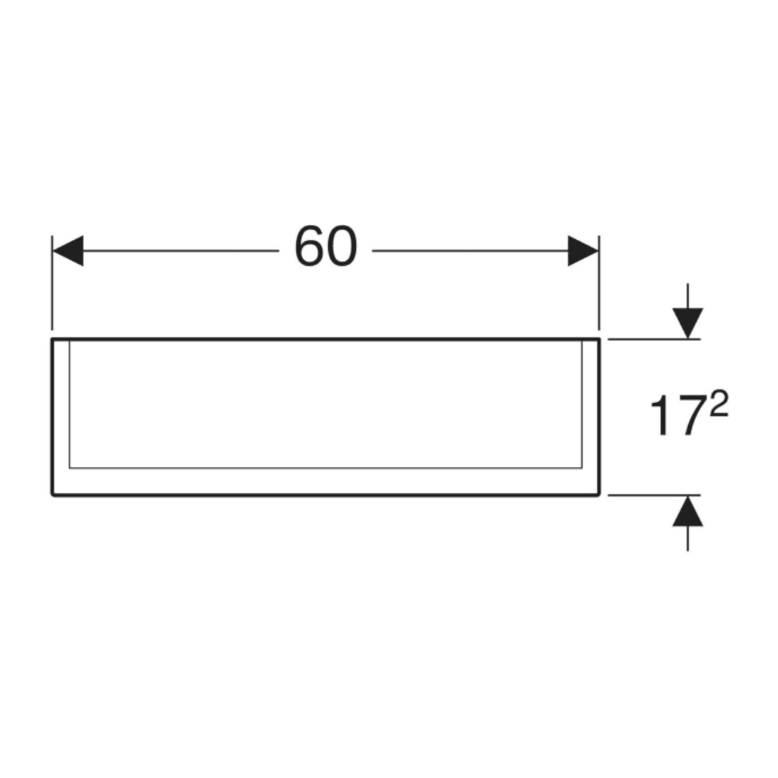 Geberit Armoire miroir Option Plus 60x70x17,2 cm, avec éclairage, 2 portes