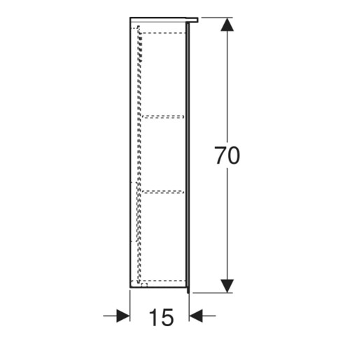 Geberit Armoire miroir Option Plus 60x70x17,2 cm, avec éclairage, 2 portes