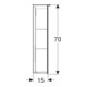 Geberit Armoire miroir Option Plus 60x70x17,2 cm, avec éclairage, 2 portes