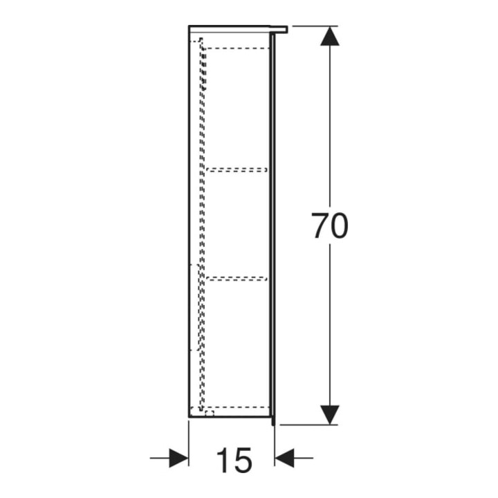 Geberit Armoire miroir Option Plus 60x70x17,2 cm, avec éclairage, 2 portes