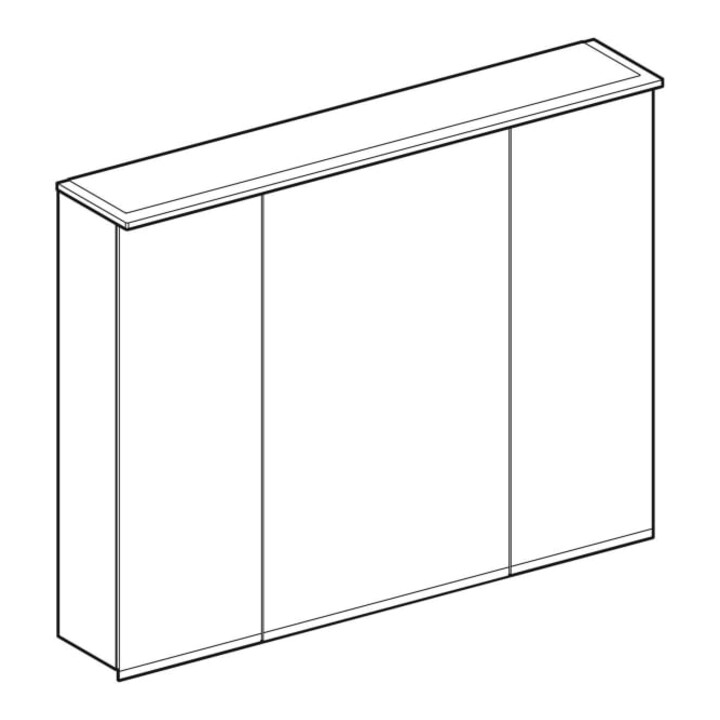 Geberit Armoire miroir Option Plus 90x70x17,2 cm, avec éclairage, 3 portes