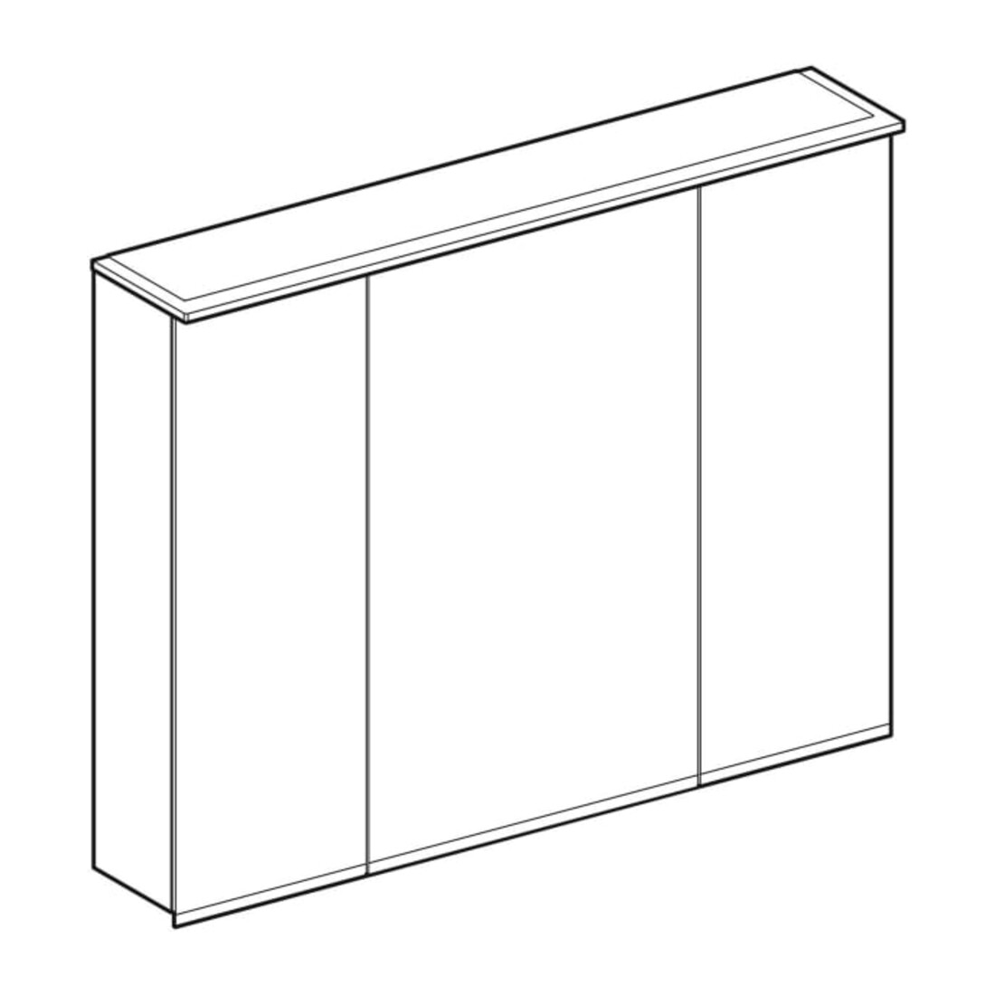 Geberit Armoire miroir Option Plus 90x70x17,2 cm, avec éclairage, 3 portes