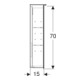 Geberit Armoire miroir Option Plus 90x70x17,2 cm, avec éclairage, 3 portes