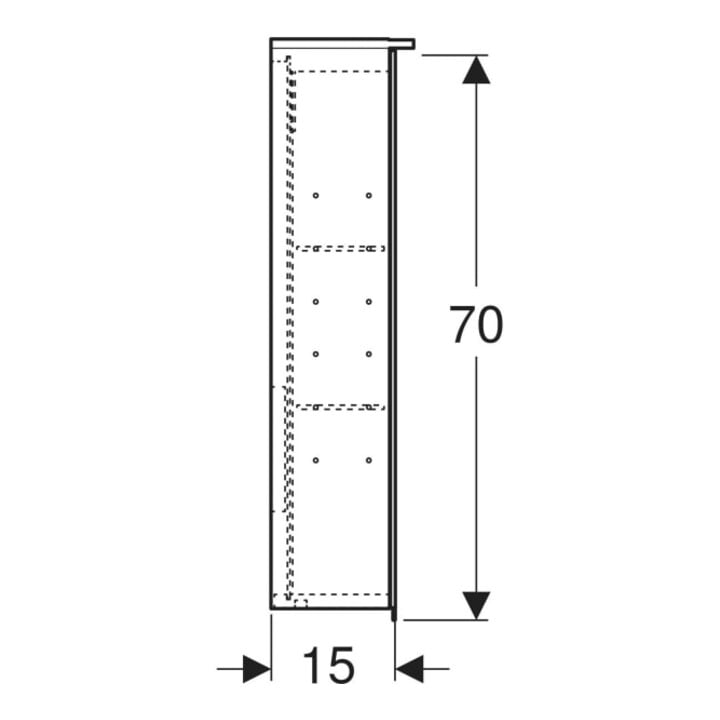 Geberit Armoire miroir Option Plus 90x70x17,2 cm, avec éclairage, 3 portes