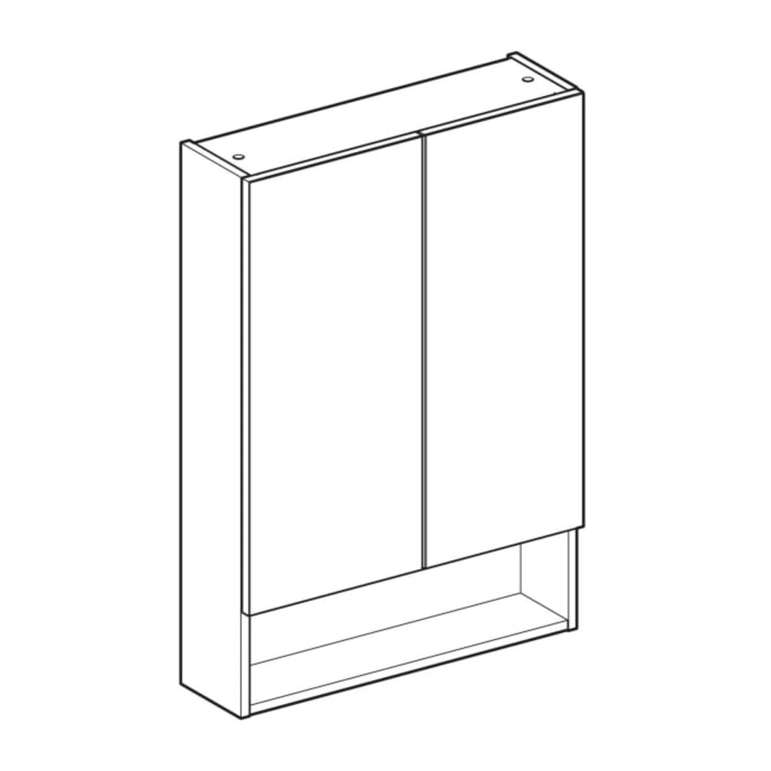 Geberit Armoire miroir Renova Plan 58,8 cm, lave, laqué mat, 2 portes