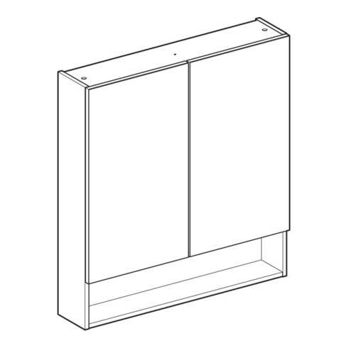 Geberit Armoire miroir Renova Plan 78,8 cm, blanc, laqué brillant, 2 portes