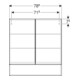 Geberit Armoire miroir Renova Plan 78,8 cm, lave, laqué mat, 2 portes