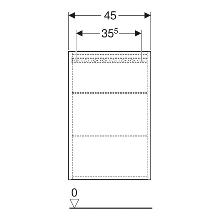 Geberit Armoire murale 45x70x15 cm, droite, 1 porte, noyer/Mélamine struct.