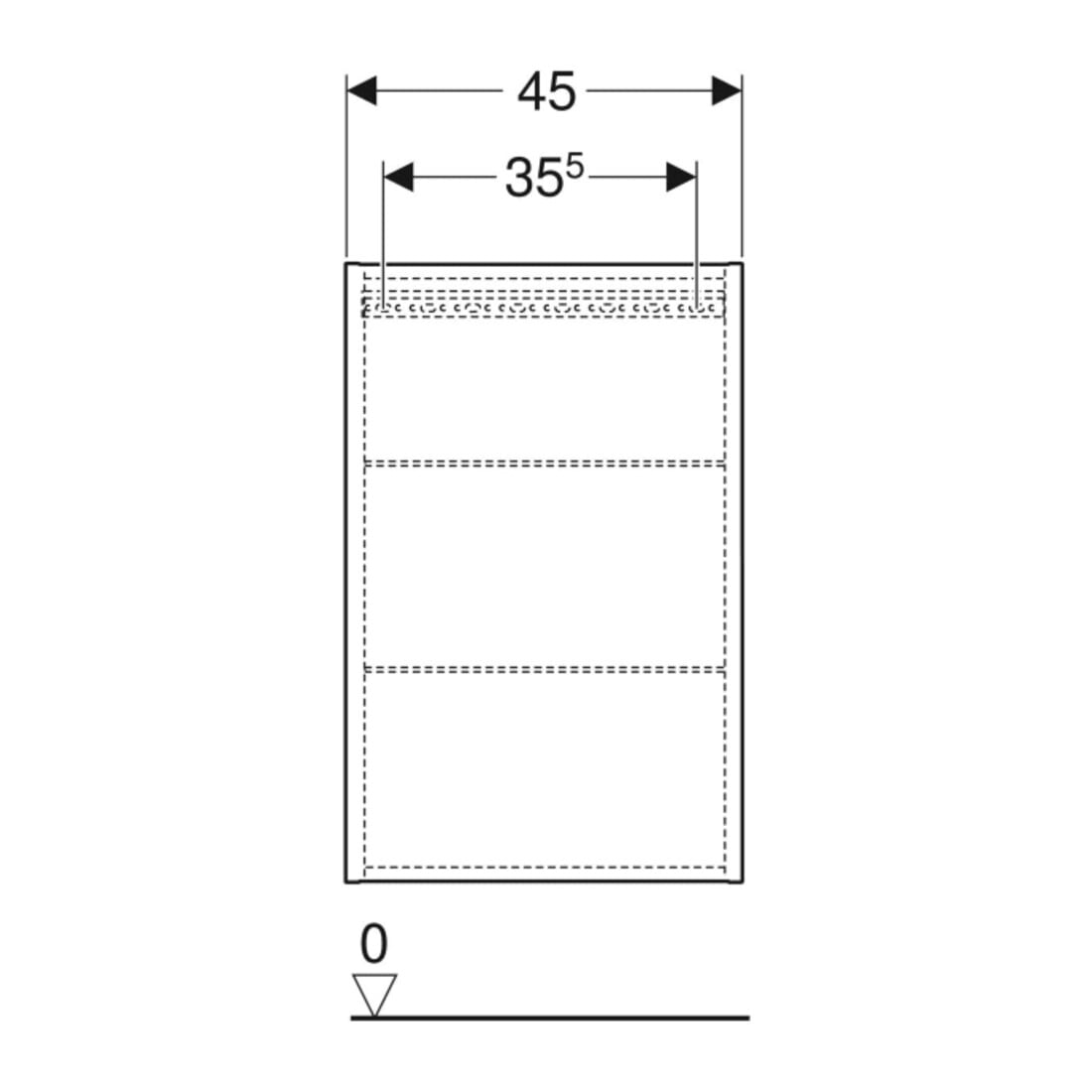 Geberit Armoire murale 45x70x15 cm, droite, 1 porte, noyer/Mélamine struct.