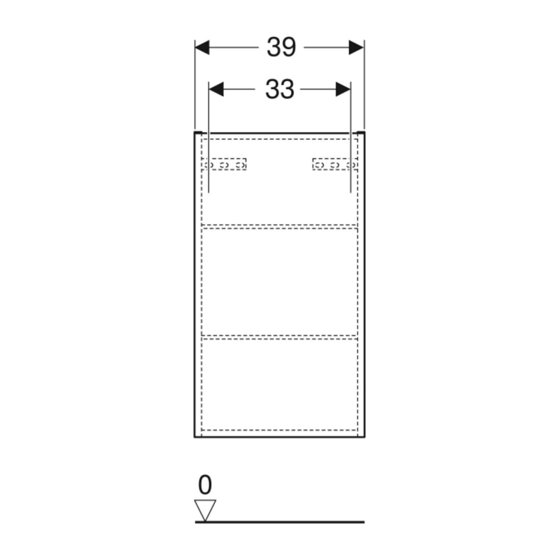 Geberit Armoire murale Renova Plan 39x70x17,3 cm, 1 porte, noyer, finition structurée