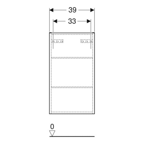 Geberit Armoire suspendue Renova Plan 39x70x17,3 cm, 1 porte, blanc, laqué brillant