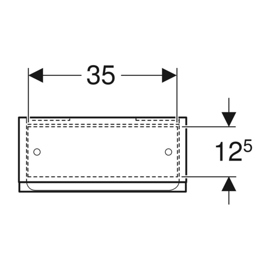 Geberit Armoire suspendue Renova Plan 39x70x17,3 cm, 1 porte, lava, laqué mat