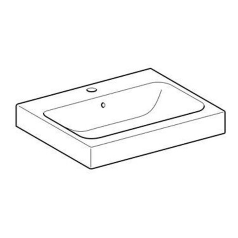 Geberit Aufsatzwaschtisch iCon 60x48,5cm, we., m Hahnloch, mit Überlauf