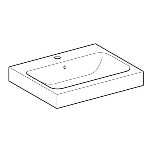 Geberit Aufsatzwaschtisch iCon 60x48,5cm, we., m Hahnloch, mit Überlauf