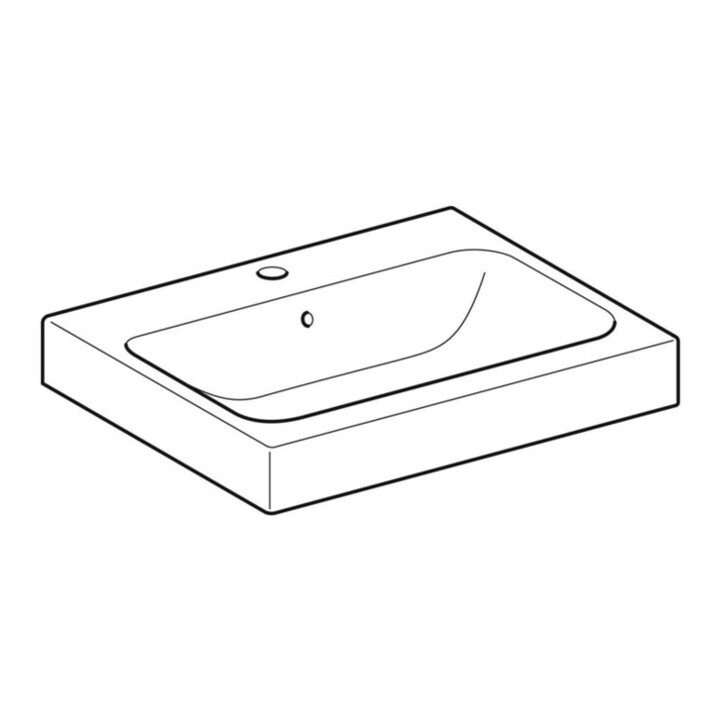 Geberit Aufsatzwaschtisch iCon 60x48,5cm, we., m Hahnloch, mit Überlauf