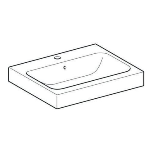 Geberit Aufsatzwaschtisch iCon 60x48,5cm, we., m Hahnloch, mit Überlauf