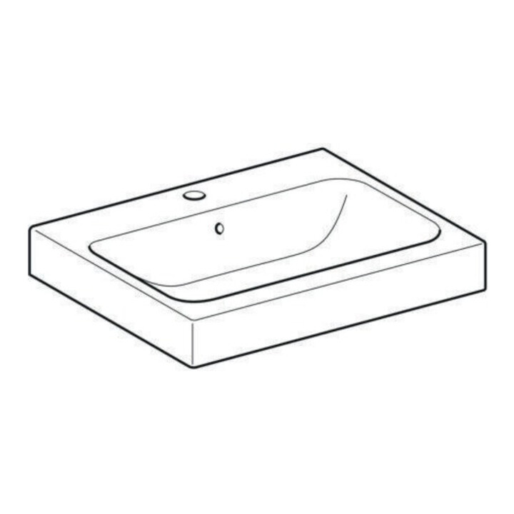 Geberit Aufsatzwaschtisch iCon 60x48,5cm, we., m Hahnloch, mit Überlauf