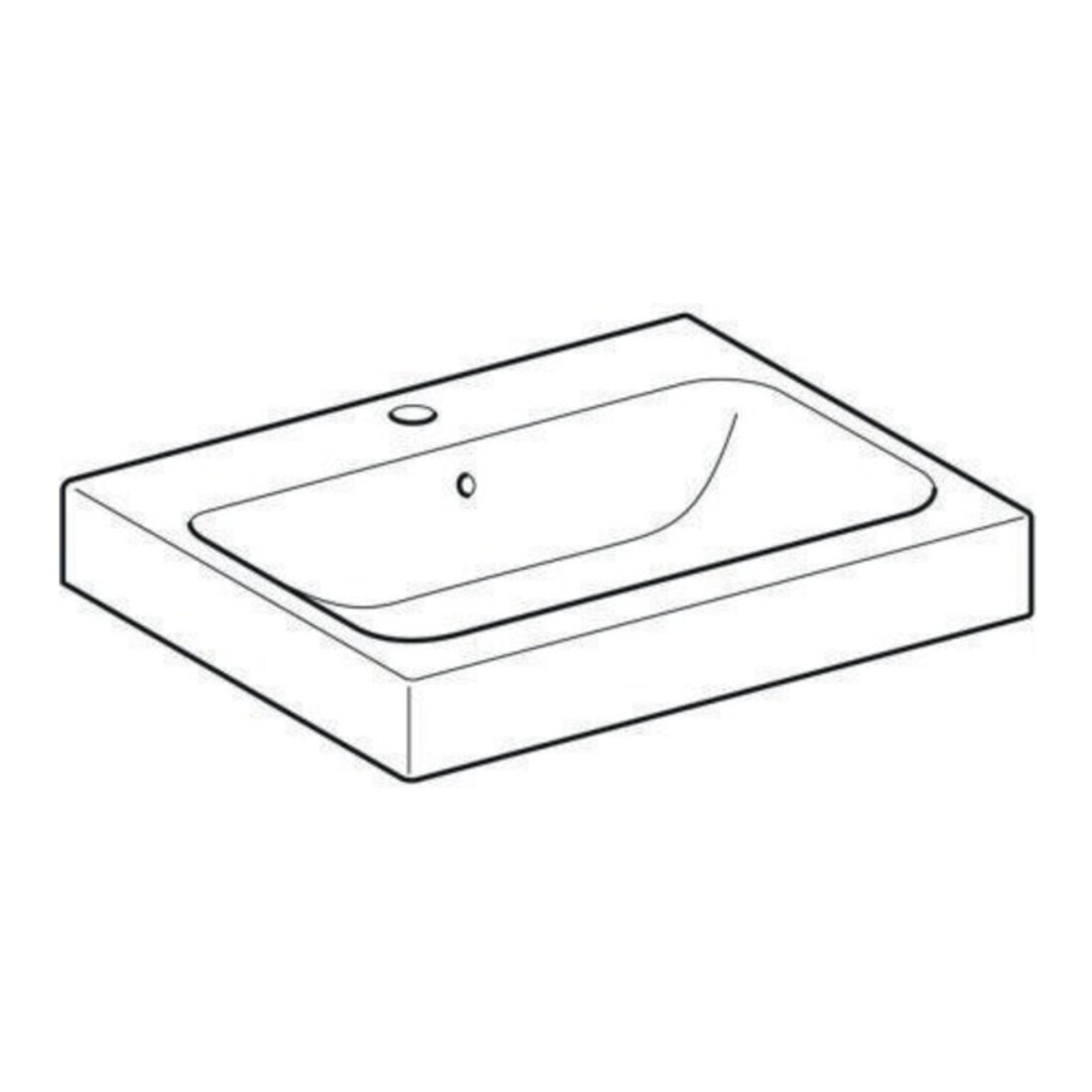 Geberit Aufsatzwaschtisch iCon 60x48,5cm, we., m Hahnloch, mit Überlauf