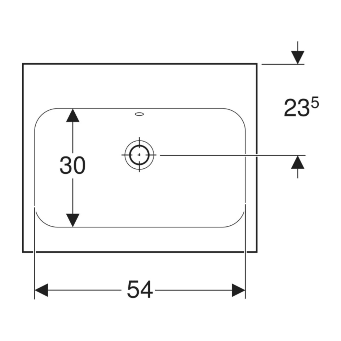 Geberit Aufsatzwaschtisch iCon 60x48cm, o HL, m ÜL, f Arbeitspl., we.