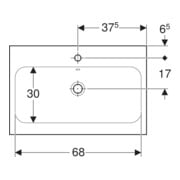 Geberit Aufsatzwaschtisch iCon 75x48cm, HL mi, m Ü, f Arb.Pl., w K-Tect-2