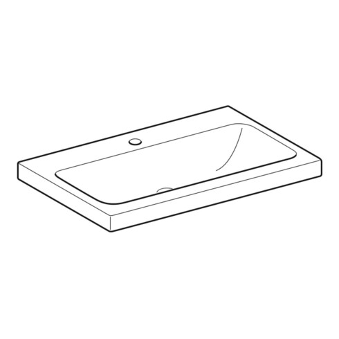 Geberit Aufsatzwaschtisch iCon 75x48cm, HL mi, o. ÜL, f Arbeitspl., we.