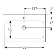 Geberit Aufsatzwaschtisch iCon Light 75x48cm, HL mit., m ÜL, weiß-alpin/matt-2