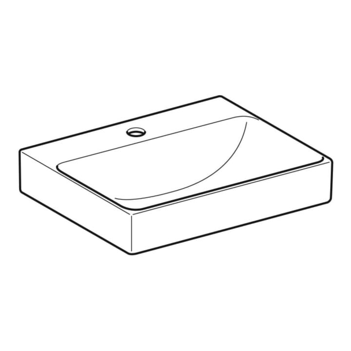 Geberit Aufsatzwaschtisch One 50x40cm, o. ÜL, we. K-Tect, Hahnl. mit.