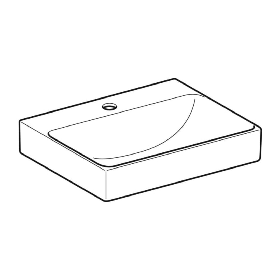 Geberit Aufsatzwaschtisch One 50x40cm, o. ÜL, we. K-Tect, Hahnl. mit.