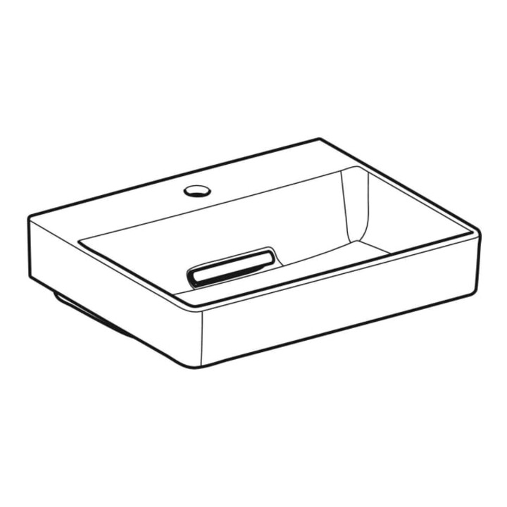 Geberit Aufsatzwaschtisch One 50x41cm, HL mi, o Ü, w K-Tect/Bl we. gl