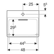 Geberit Aufsatzwaschtisch One 50x41cm, HL mi, o Ü, w K-Tect/Bl we. gl-4
