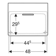 Geberit Aufsatzwaschtisch One 50x41cm, o HL + ÜL, we. K-Tect/Bl we. gl-4