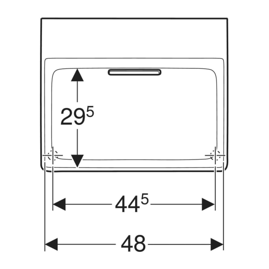 Geberit Aufsatzwaschtisch One 50x41cm, o HL + ÜL, we. K-Tect/Bl we. gl
