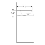 Geberit Aufsatzwaschtisch One 50x41cm, o HL + ÜL, we. K-Tect/Bl we. gl-5