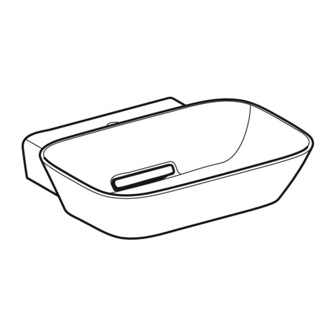 Geberit Aufsatzwaschtisch One 50x42,5cm, Schale, HL mi, o Ü, w K-Tec/B