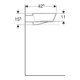 Geberit Aufsatzwaschtisch One 50x42,5cm, Schale, o HL + Ü, w K-Tec/Bl-2