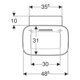 Geberit Aufsatzwaschtisch One 50x42,5cm, Schale, o HL + Ü, w K-Tec/Bl