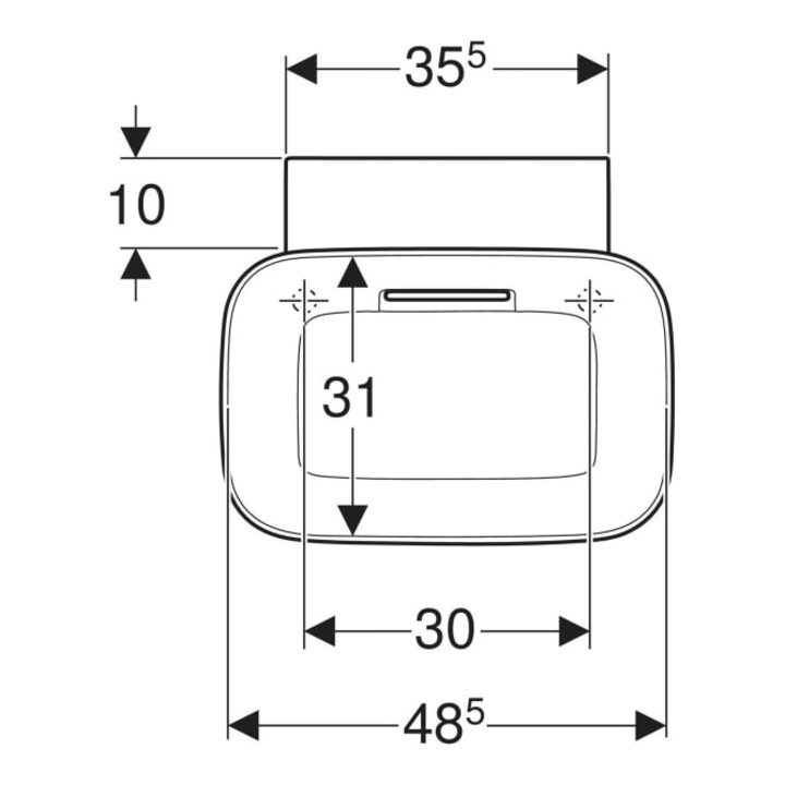 Geberit Aufsatzwaschtisch One 50x42,5cm, Schale, o HL + Ü, w K-Tec/Bl