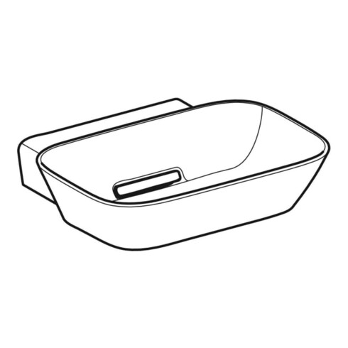 Geberit Aufsatzwaschtisch One 50x42,5cm, Schale, o HL + Ü, w ma/Bl hgl
