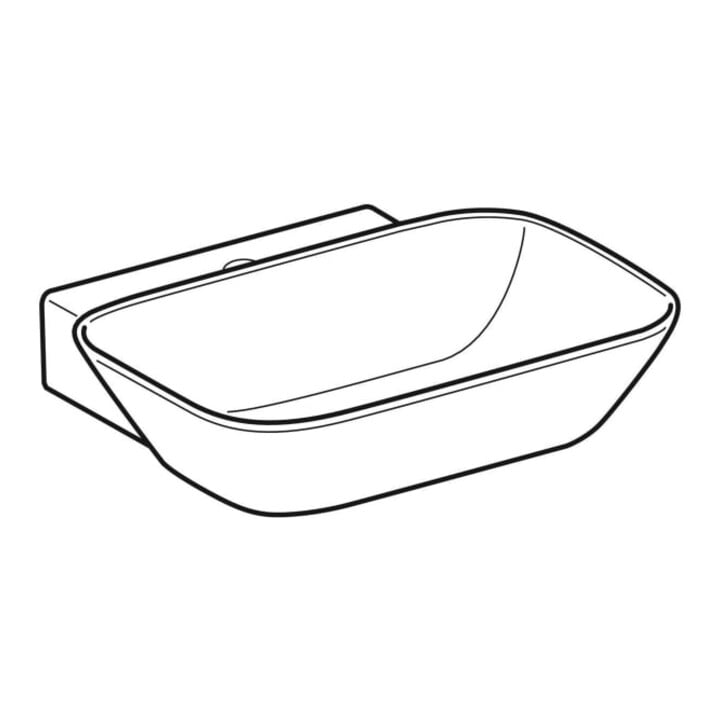 Geberit Aufsatzwaschtisch One 50x42,5cm, Schale, o Ü, w K-T., HL mit.