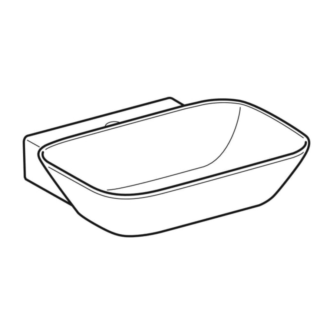 Geberit Aufsatzwaschtisch One 50x42,5cm, Schale, o Ü, w K-T., HL mit.